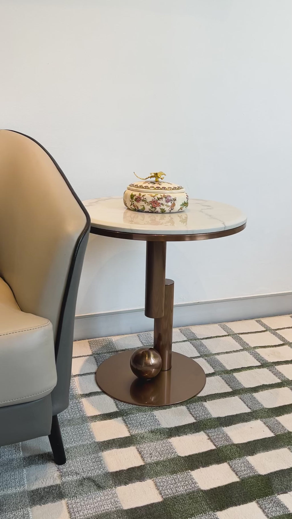 Ethereal Haven Side Table (Stainless Steel) - Rose Gold (S)