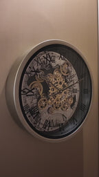 Time Traveller Wall Clock Luxury Designer Silent Movement Wall Clocks for the Home With Moving Gear Mechanism Buy Wall Clock Online (Steel Body) - Big