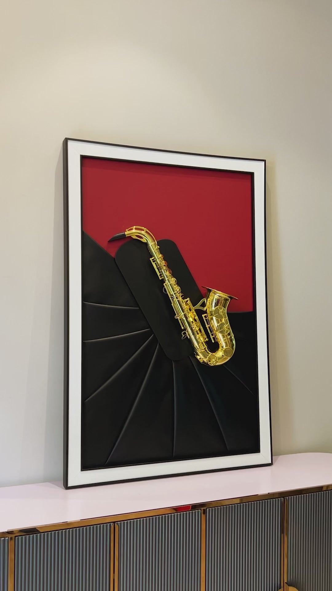 Saxophone Spotlight Pop Art Shadow Box Wall Decoration Piece