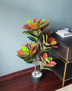 Evergreen Delight Croton Artificial Plant (3.3 Feet) (Natural Feel)