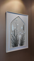 Wildflower Serenity Hand painting for Home Wall (With Outer Floater Frame) (47x31.5 Inches)