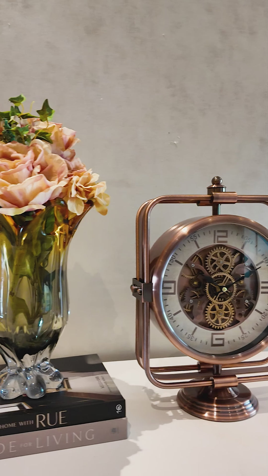 Quiet Moment Luxury Designer Table Clock With Moving Gear Mechanism Buy Table Clock Online (Steel Body)