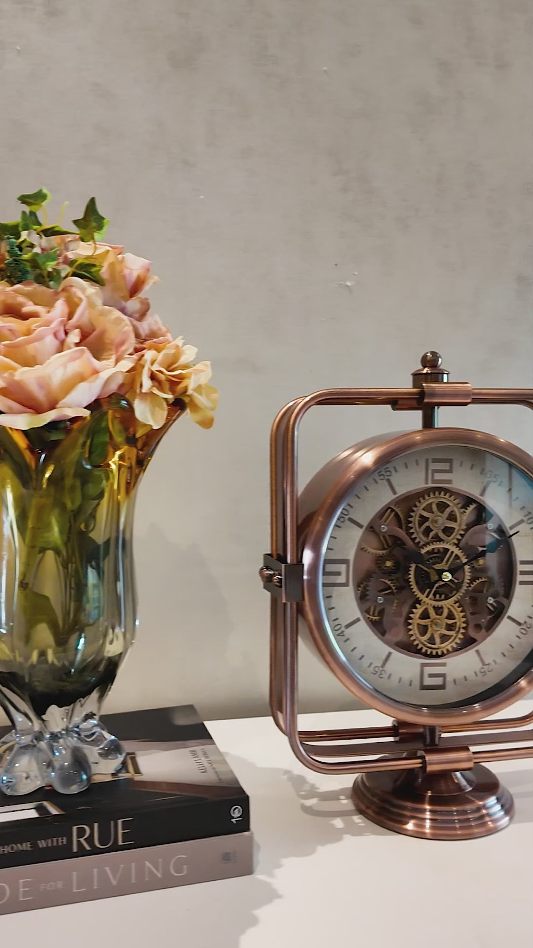 Quiet Moment Luxury Designer Table Clock With Moving Gear Mechanism Buy Table Clock Online (Steel Body)