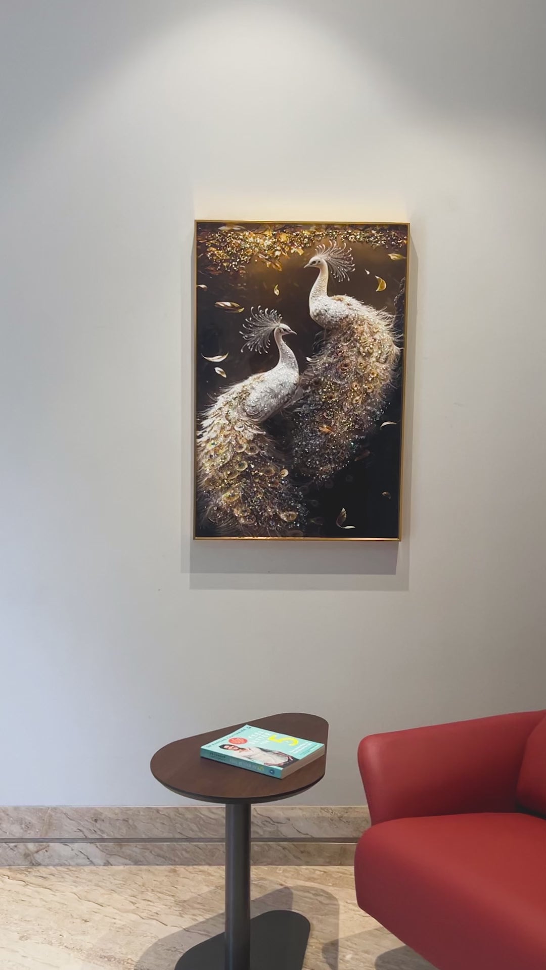 Majestic Peacock of Prosperity Crystal Glass Painting & Wall Decoration Items
