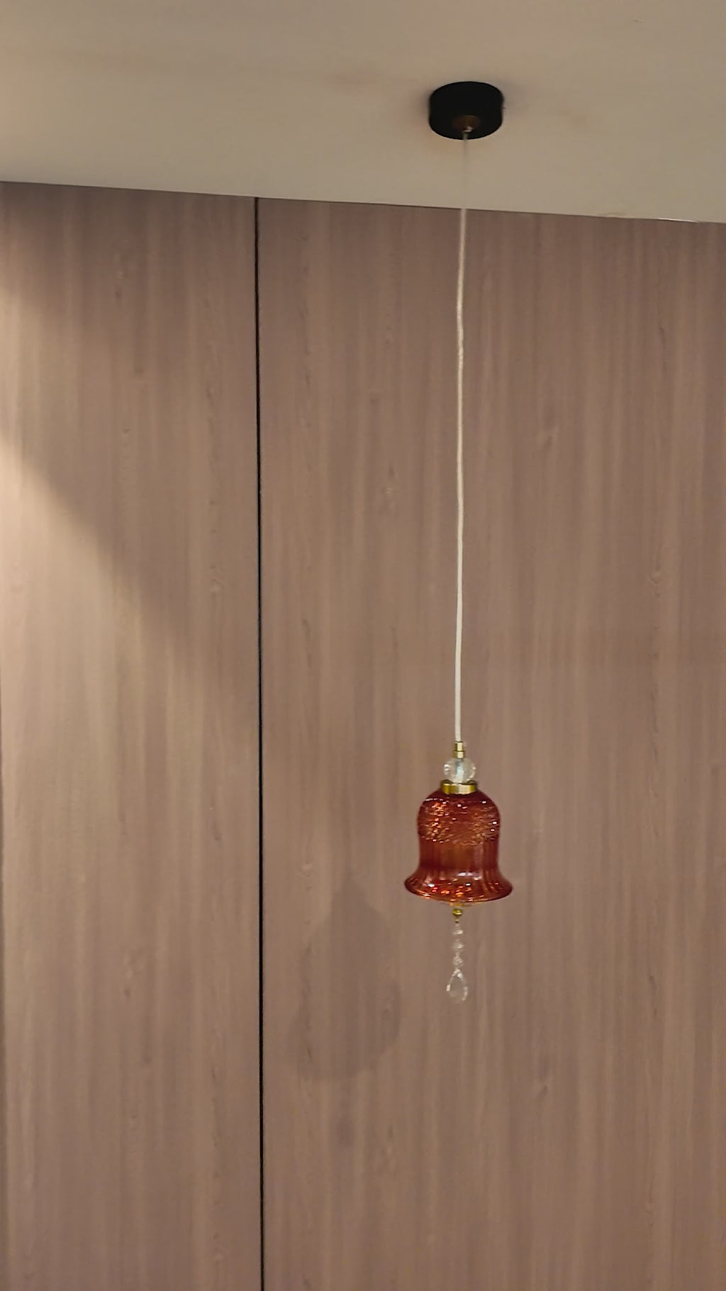 Crystal Bell Pendant Light For Living Room & Home Decoration item -Orange