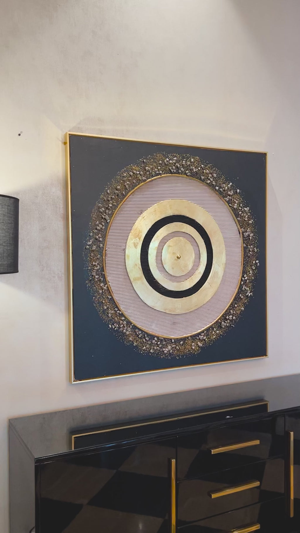 Golden Echoes Modern Wall Art (40 x 40 Inches)