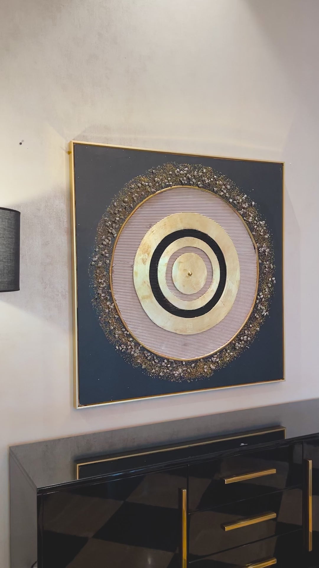 Golden Echoes Modern Wall Art (40 x 40 Inches)