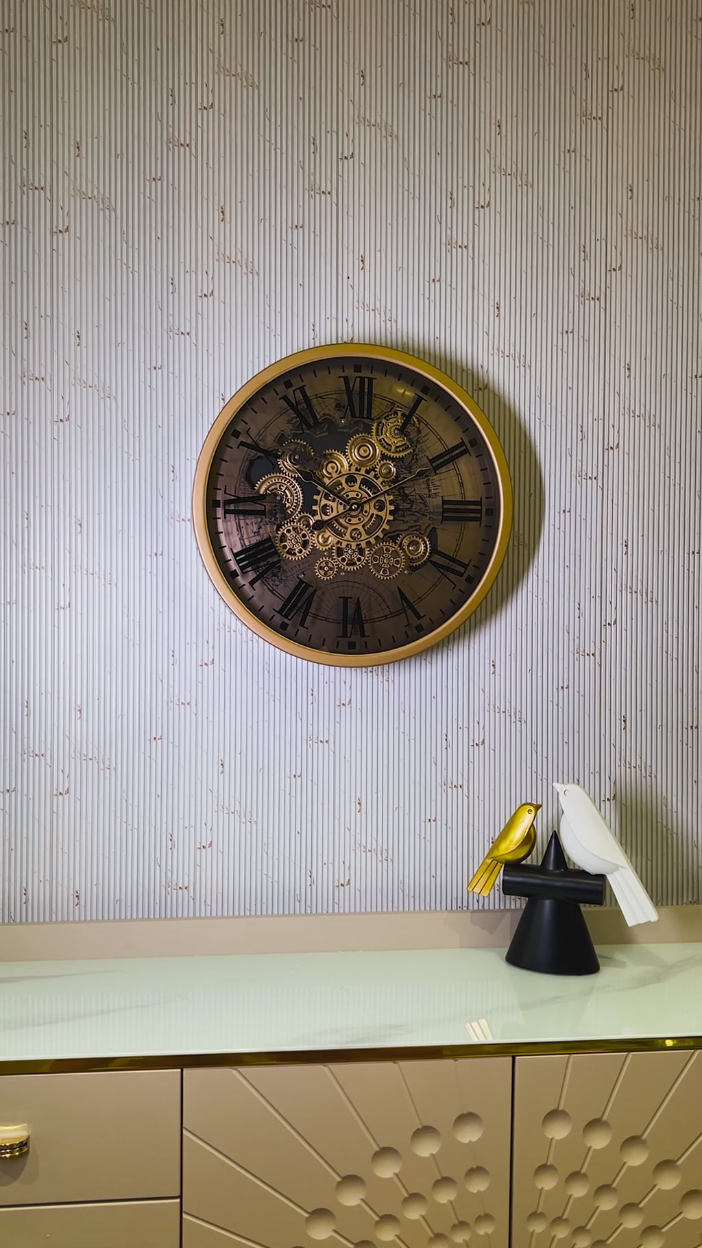 Phantom Dial Luxury Designer Watches Wall Clock For Living Room With Moving Gear Mechanism Buy Wall Clock Online - Medium (Steel Body)