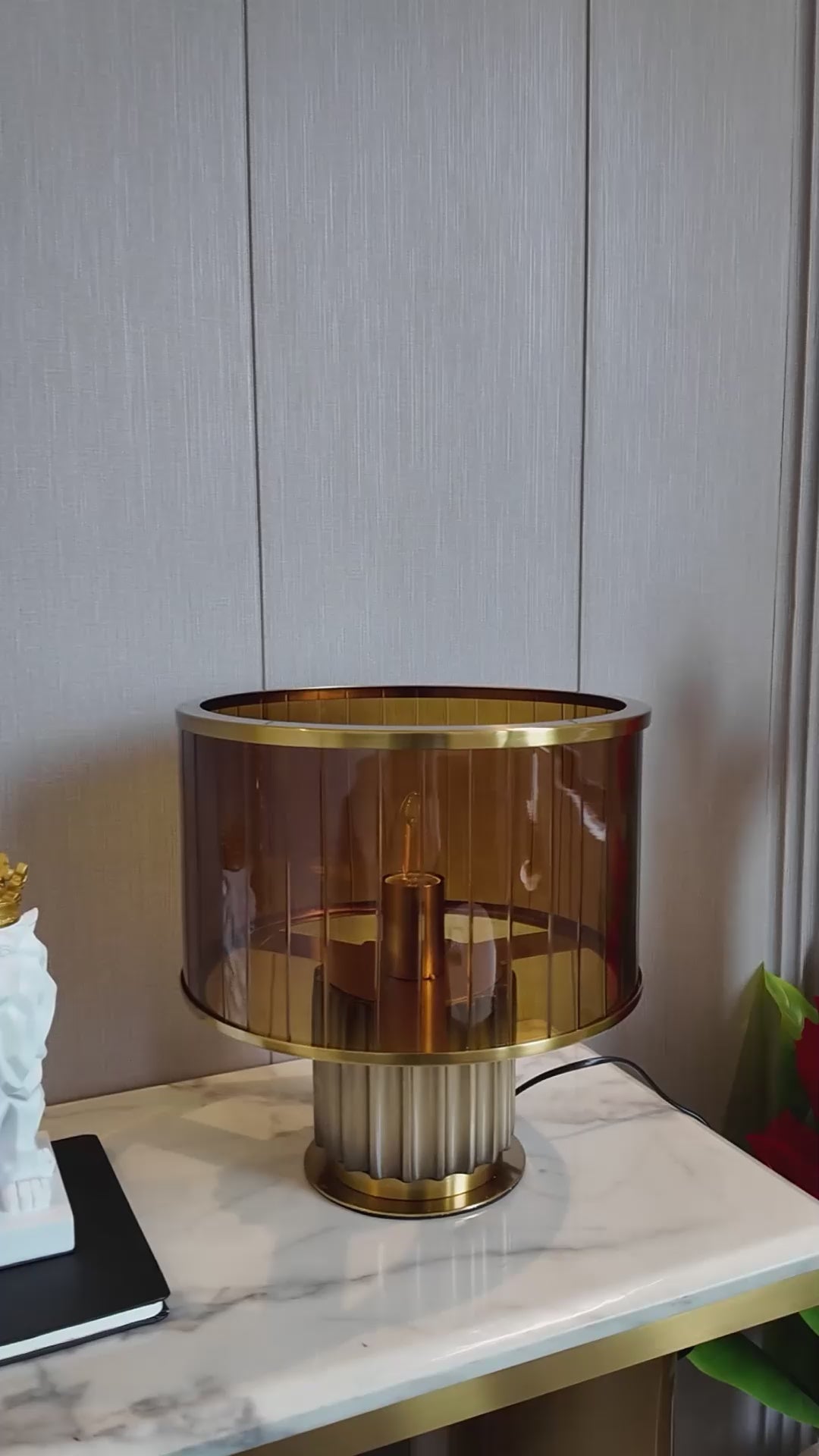 Golden Flute Designer Table Lamp for Home & Home Decoration Items (Italian Designer Collection)