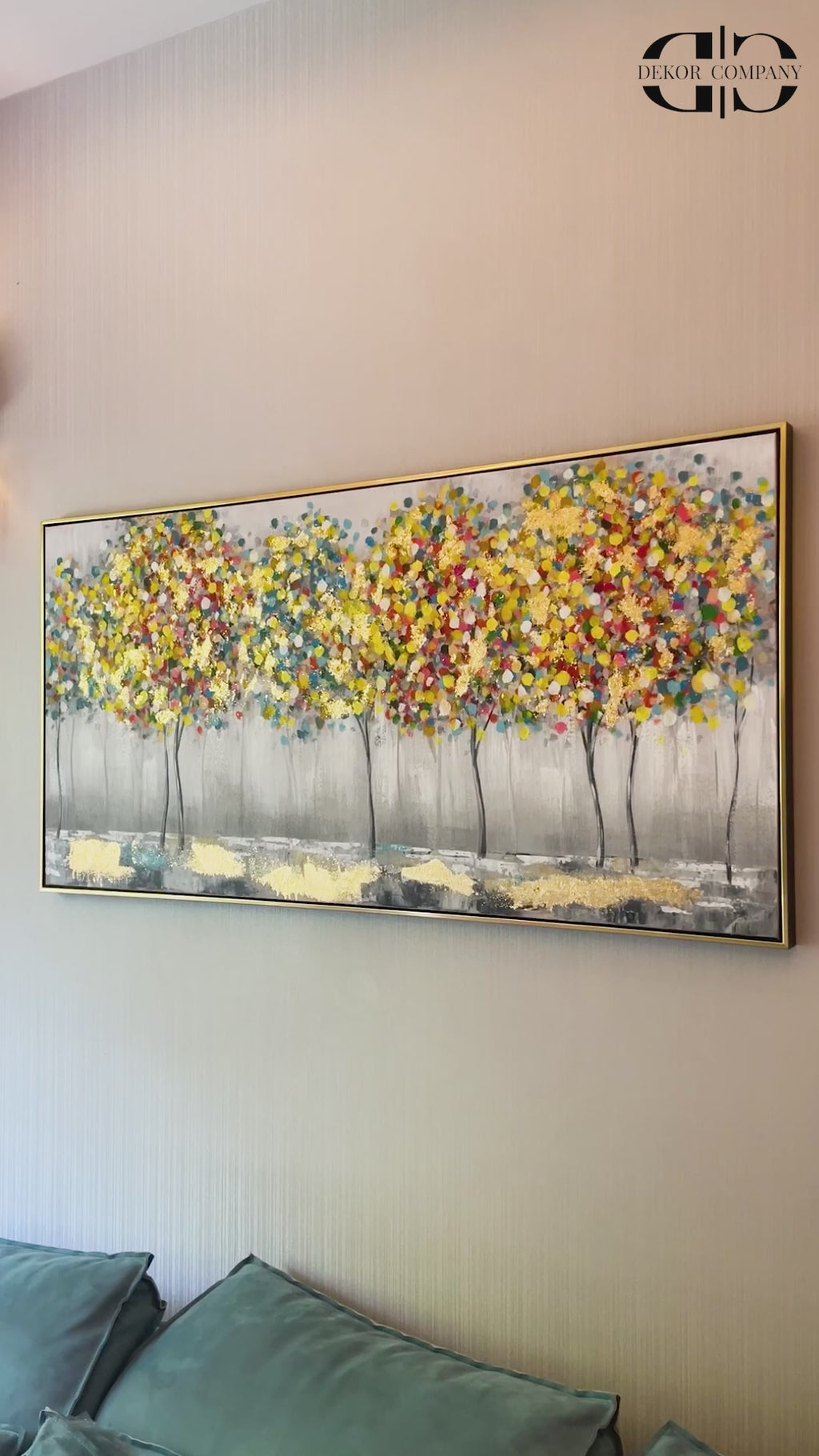 Autumn Affection 100% Hand Painted Decorative Wall Painting Art For Wall Decoration at Home (outer Floater Frame ) (56 x 28 Inches)