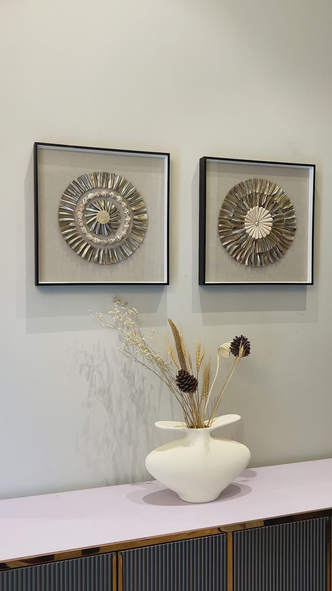 Seashell Radiance Ensemble Wall Art Shadow Box & Wall Decoration Item