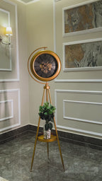 Milestone Marker Tripod Base Luxury Designer Silent Movement Floor Clock With Moving Gear Mechanism Buy Floor Clock Online (Steel Body)