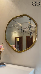Dutch Antique Brass Finish Decorative Mirror
