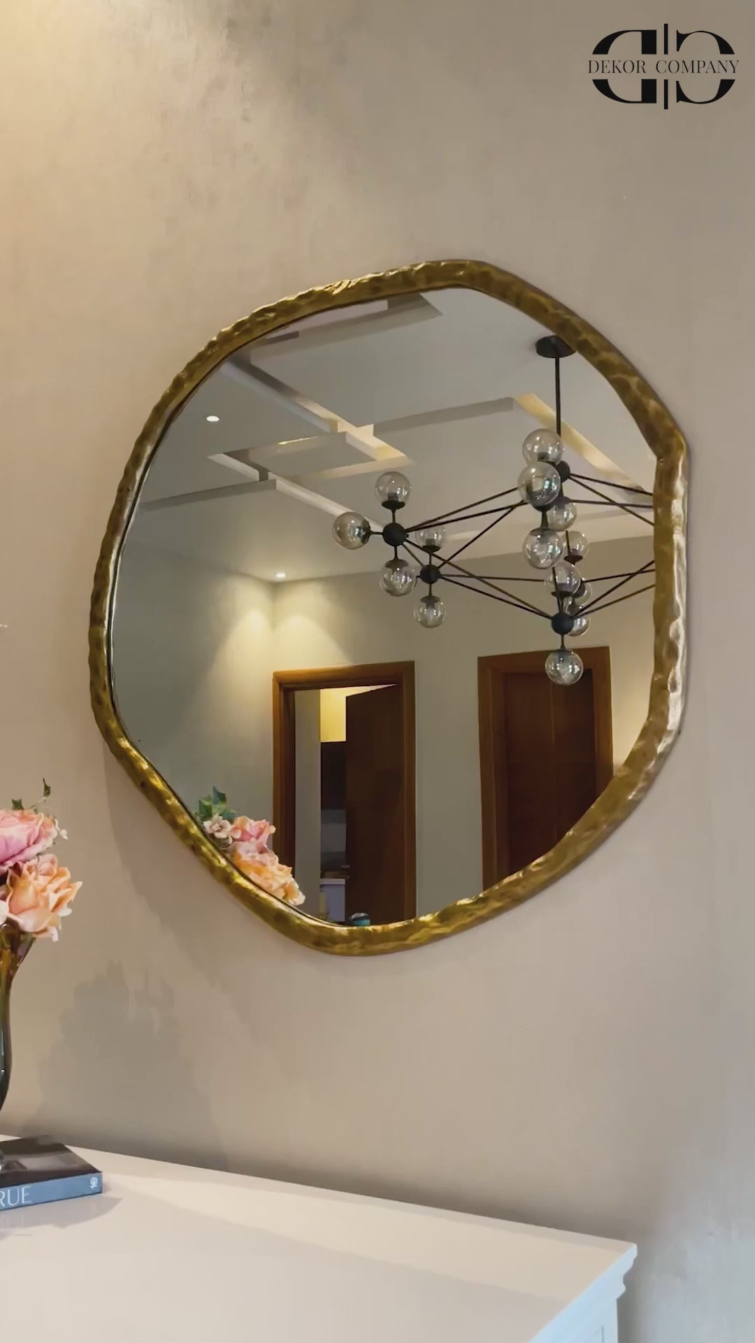 Dutch Antique Brass Finish Decorative Mirror