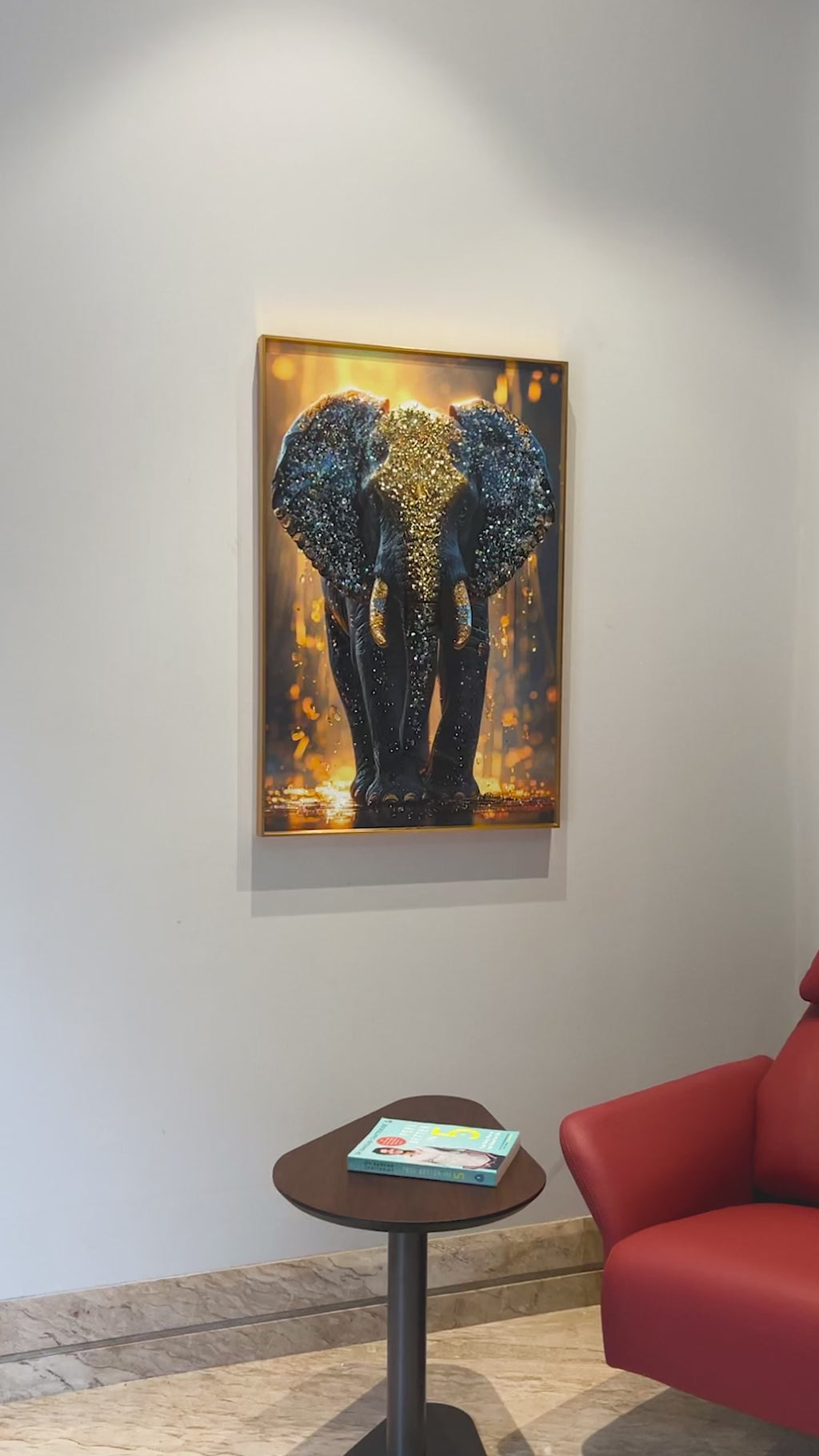 Emberlight Monarch Elephant Crystal Glass Painting & Wall Decoration Items