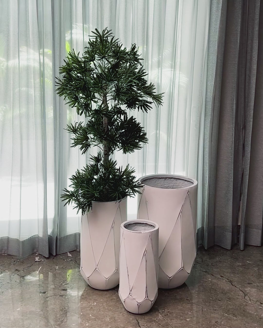 Diamond Bloom Indoor Planters For Home - Set of 3