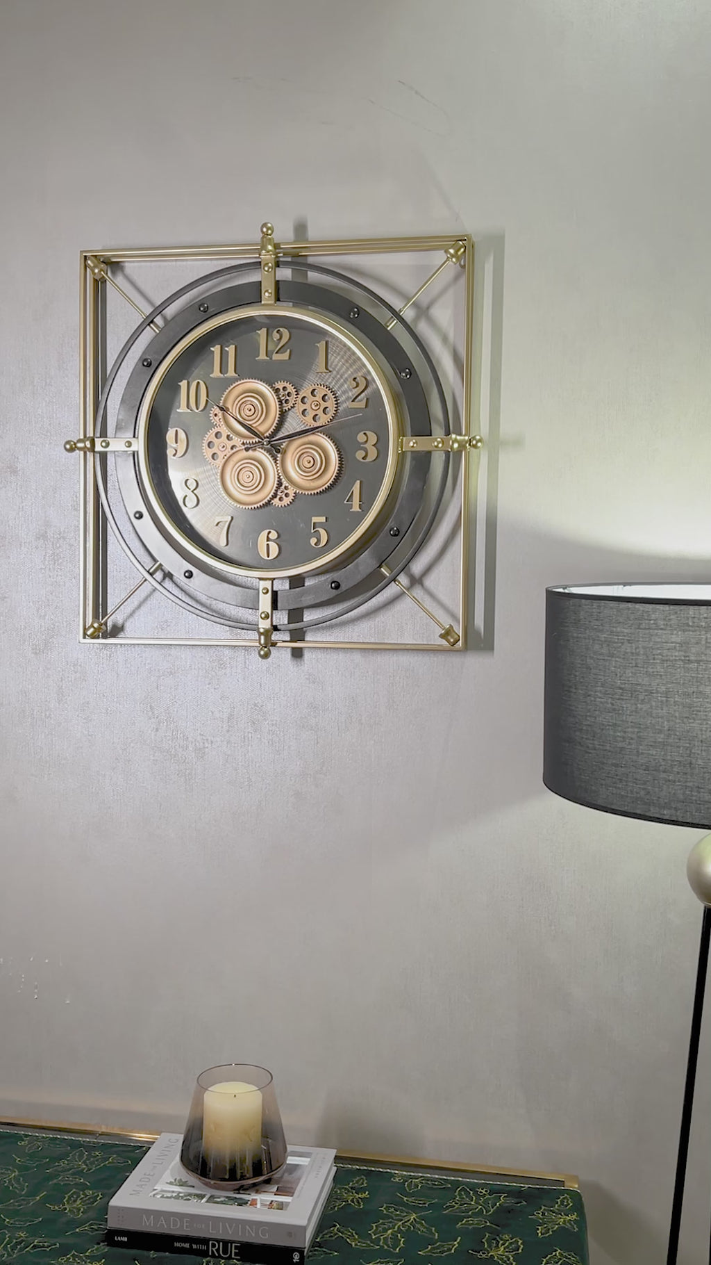 Grand Axis Luxury Designer Silent Movement Wall Clock For Living Room With Moving Gear Mechanism Buy Wall Clock Online (Steel Body)