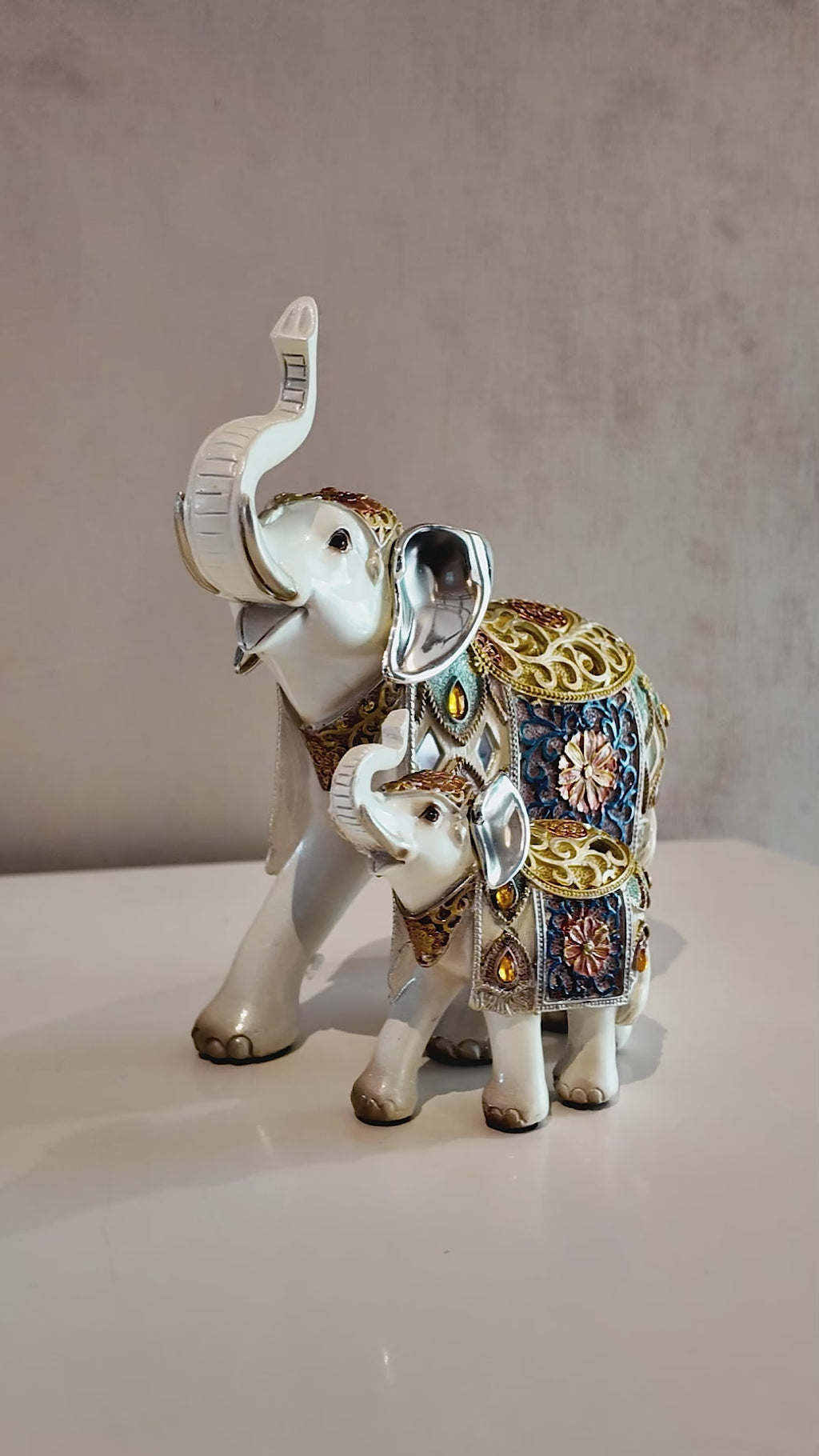 The Agra Royal Elephant Table Decoration Showpiece - Pair