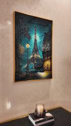 Parisian Skyline of the Eiffel Tower Crystal Glass Painting