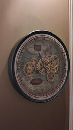 Timeless Tradition Luxury Designer Wall Clock For Living Room With Moving Gear Mechanism Buy Wall Clock Online - Medium (Steel Body)