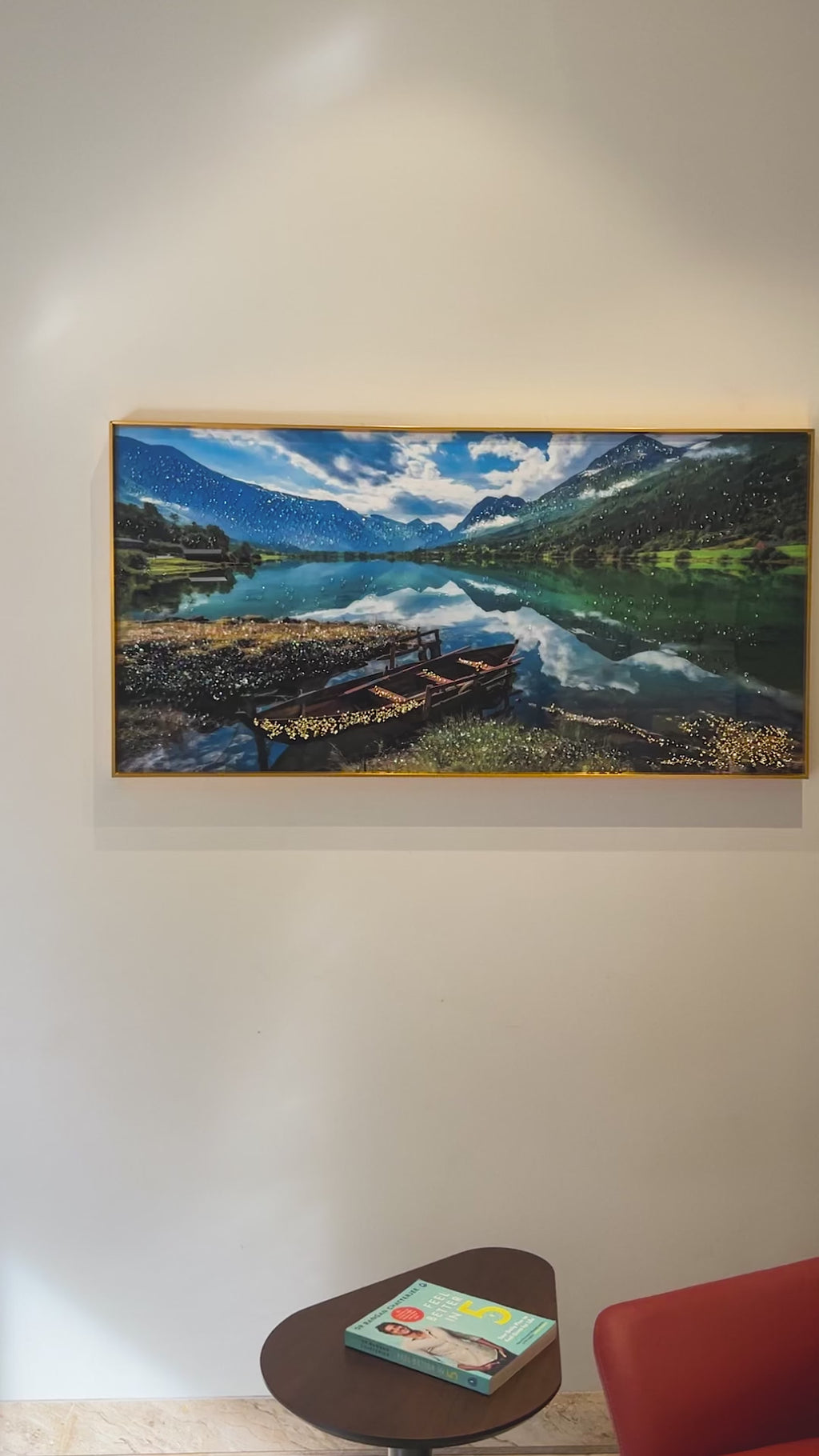 Lakeside Horizon Crystal Glass Nature Painting & Wall Decoration Items