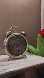 Elara Moment Designer Table Clock With Moving Gear Mechanism Buy Table Clock Online (Steel Body)