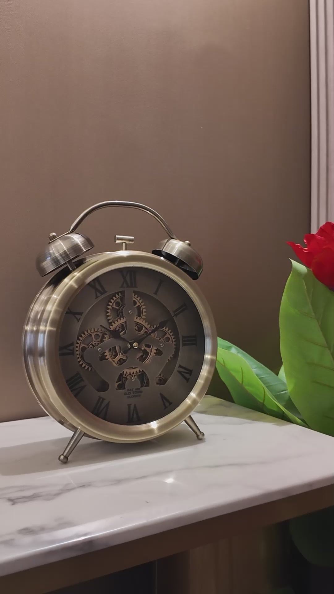 Elara Moment Designer Table Clock With Moving Gear Mechanism Buy Table Clock Online (Steel Body)