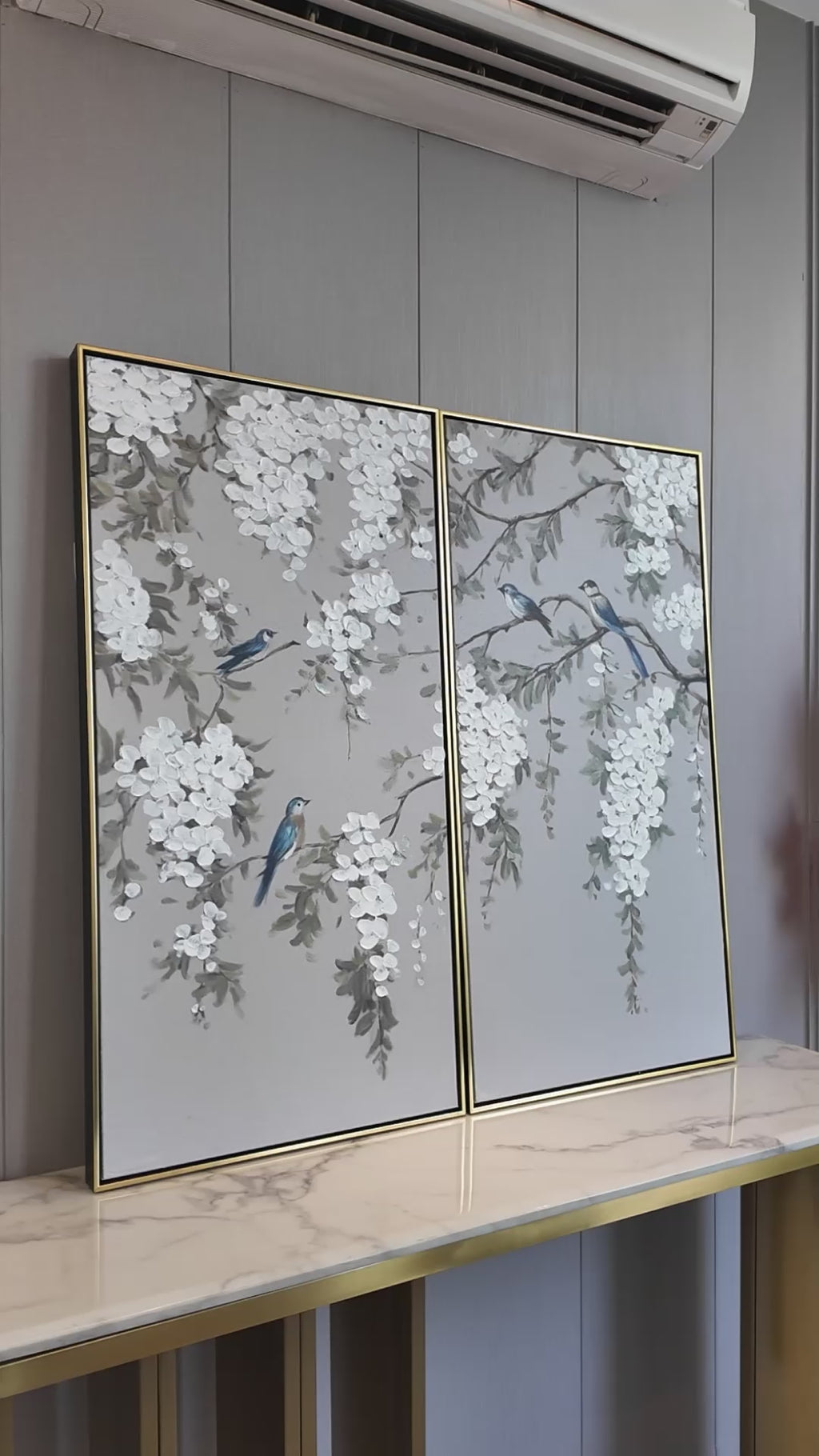 Spring Melody Hand painting for Home & Wall Decoration Item (With Outer Floater Frame)