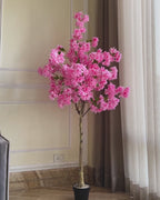 Pink Blossom Odyssey Artificial Indoor Plant For Home - 6 Feet (Natural Feel)