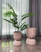 Elegant Swirl Indoor Planters For Home - Set of 2 (White)