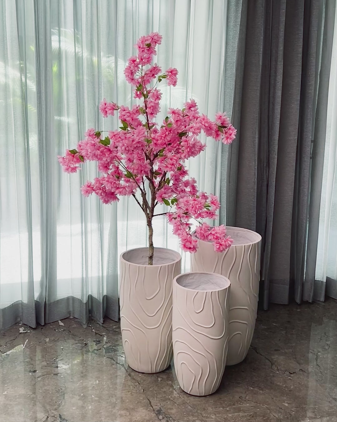 Ocean Curve Indoor Planters For Home - Set of 2