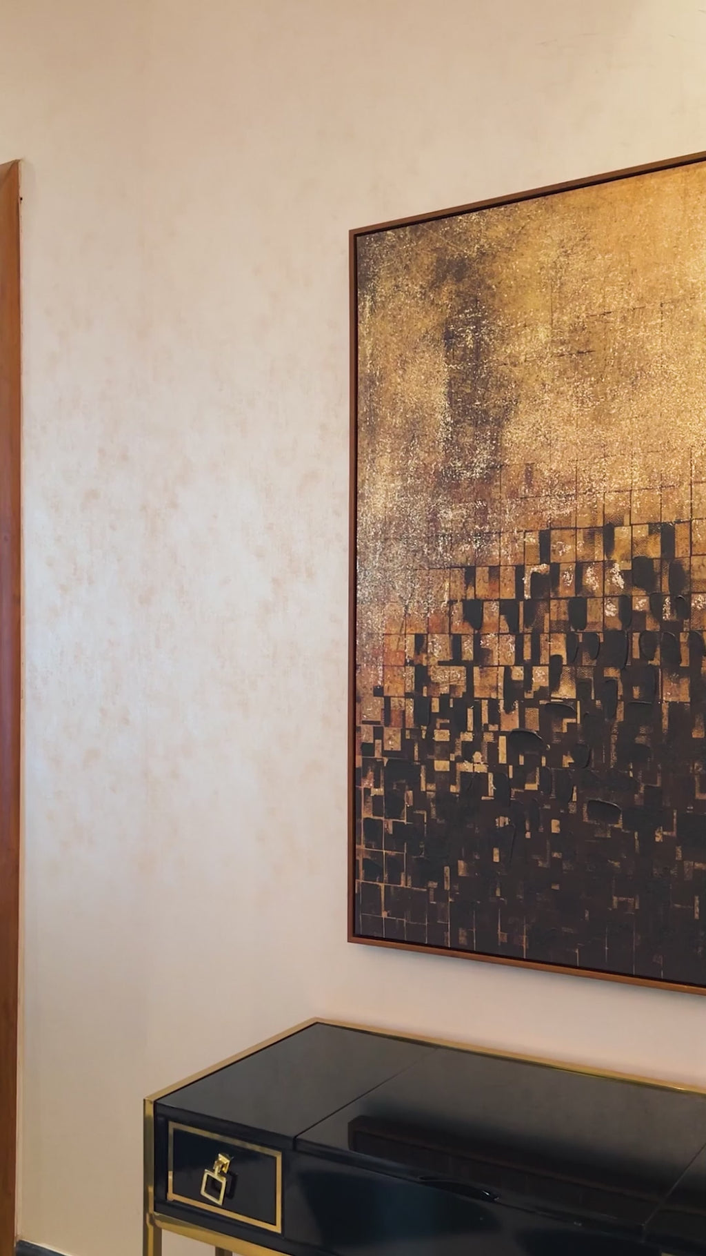 Twilight Grid 100% Hand Wall Painting For Home ( 47x31.5 Inches )