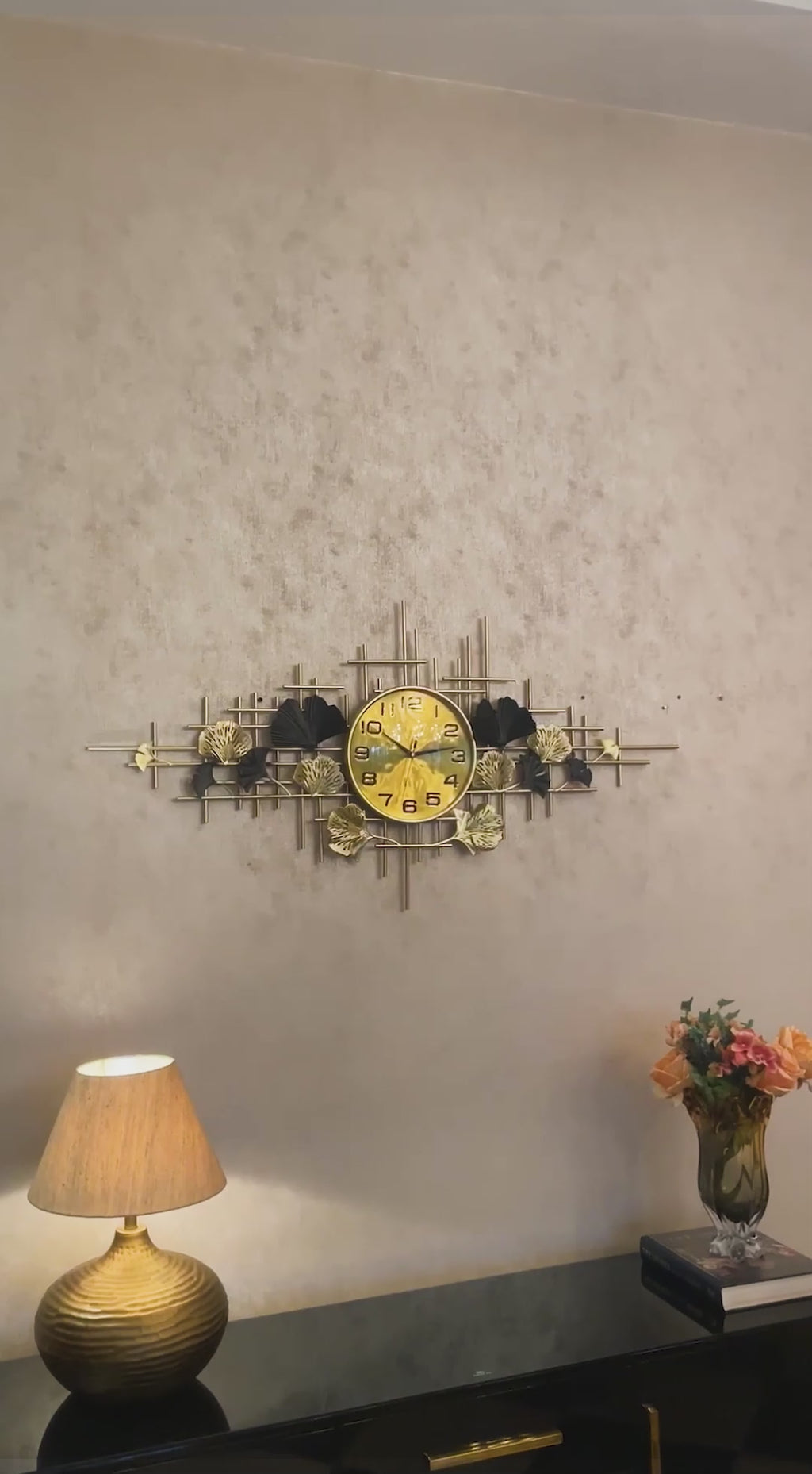 Shimmering Nexus Metal Wall Clock Panel