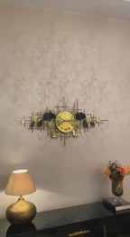 Shimmering Nexus Metal Wall Clock Panel