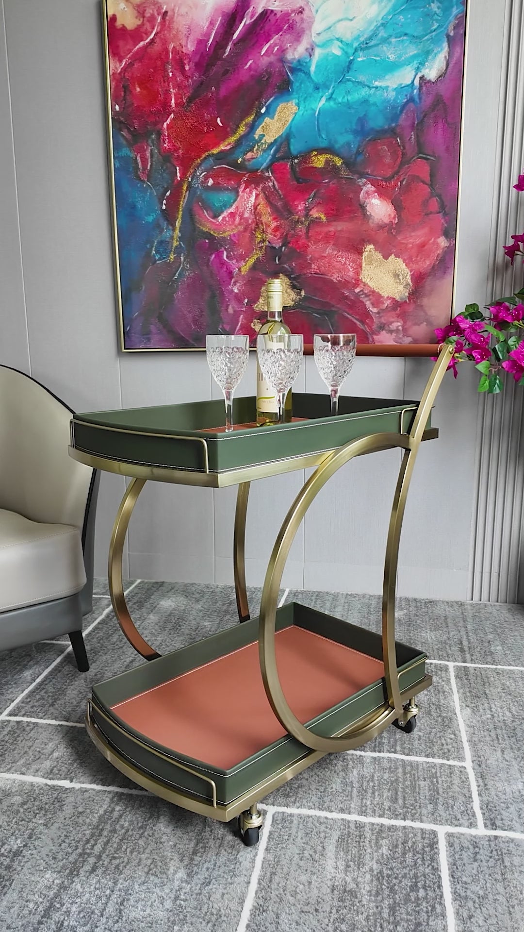 Orbitelle Bar Trolley - Olive Green