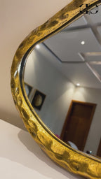 Dutch Antique Brass Finish Decorative Mirror - Set of 3