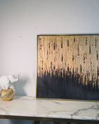 Golden Inspiration  100% Hand Painted Wall Art Paintings (With outer Floater Frame) (24 x 24 Inches)