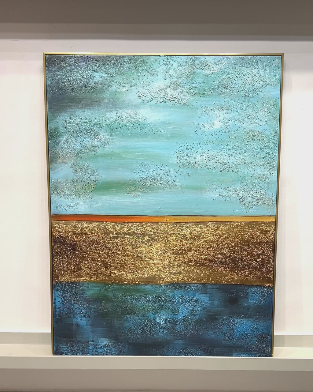 Abstract Tapestry Handpainted Wall Paintings For Living Room (With outer Floater Frame) (48 x 36 Inches)