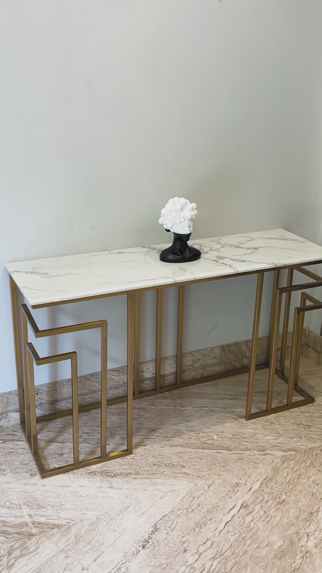 Zenith Grace Console Table For Home - Stainless Steel