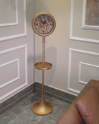 Golden Epoch Luxury Designer Standing Clock With Moving Gear Mechanism (Steel Body)