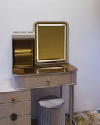 Golden Glamour  Dressing Table & Vanity Set With Mirror & Chair (N)