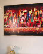 Artistic Amalgamation Hand painting painting for home Wall (With Outer Floater Frame)