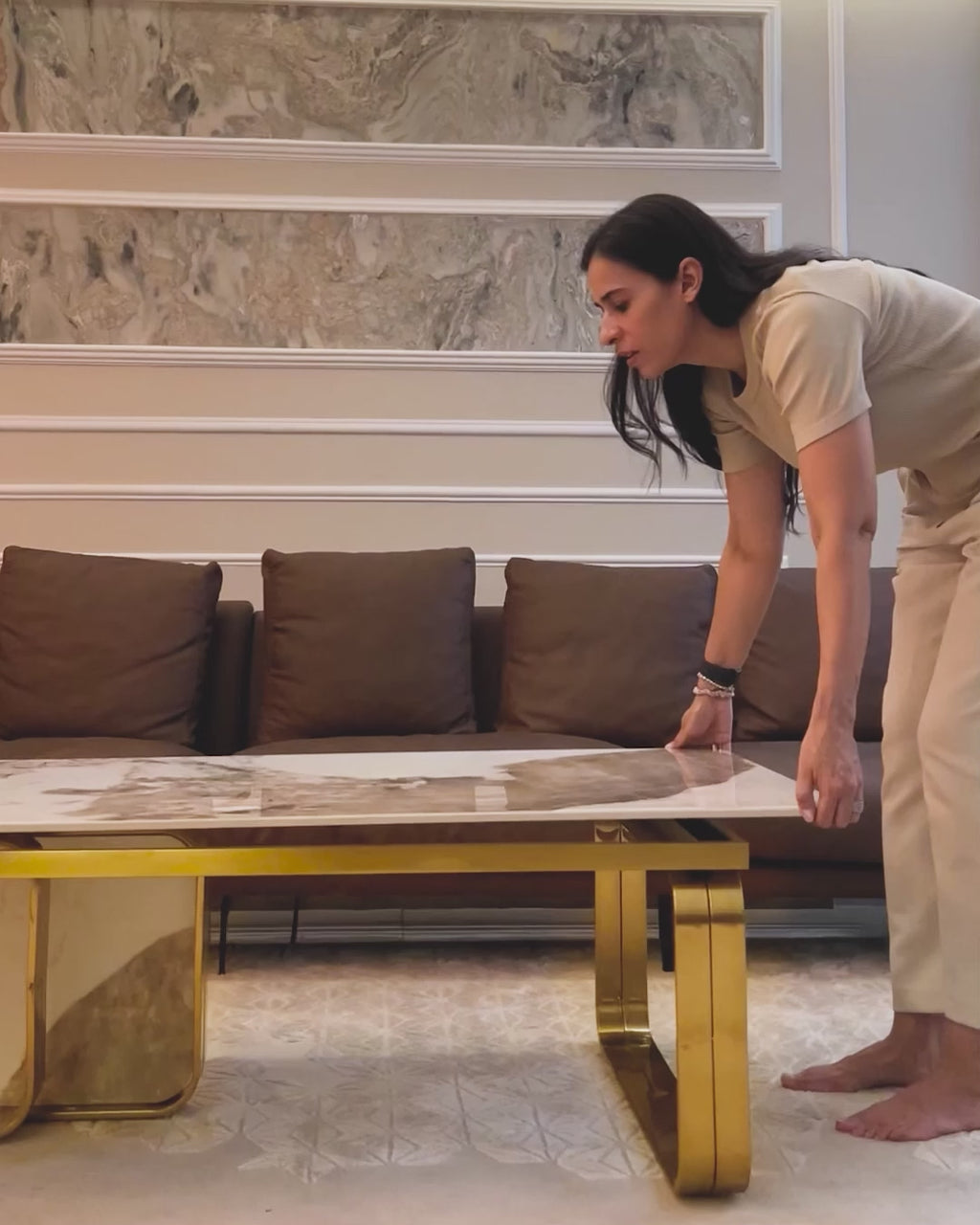 Posh Accent Coffee Table For Living Room (Stainless Steel)