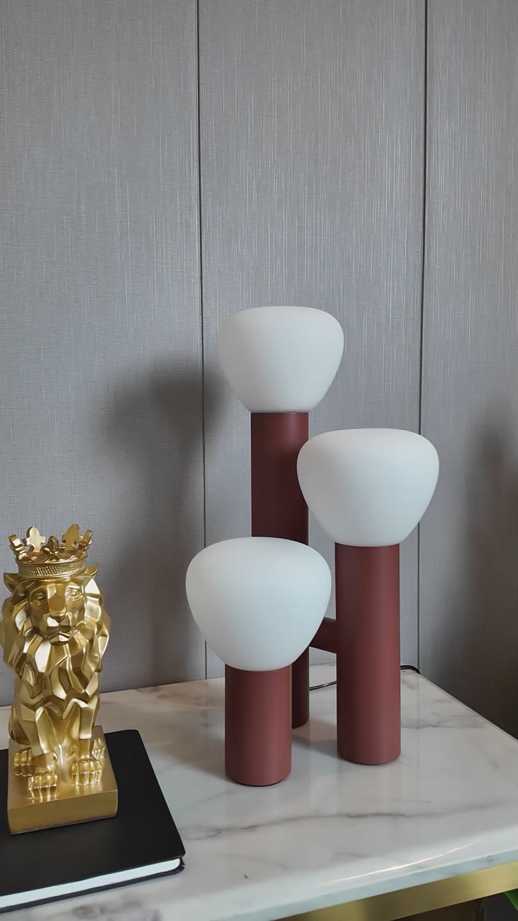 Luminous Grove Designer Table Lamp for Home & Home Decoration Items - Red (Italian Designer Collection)