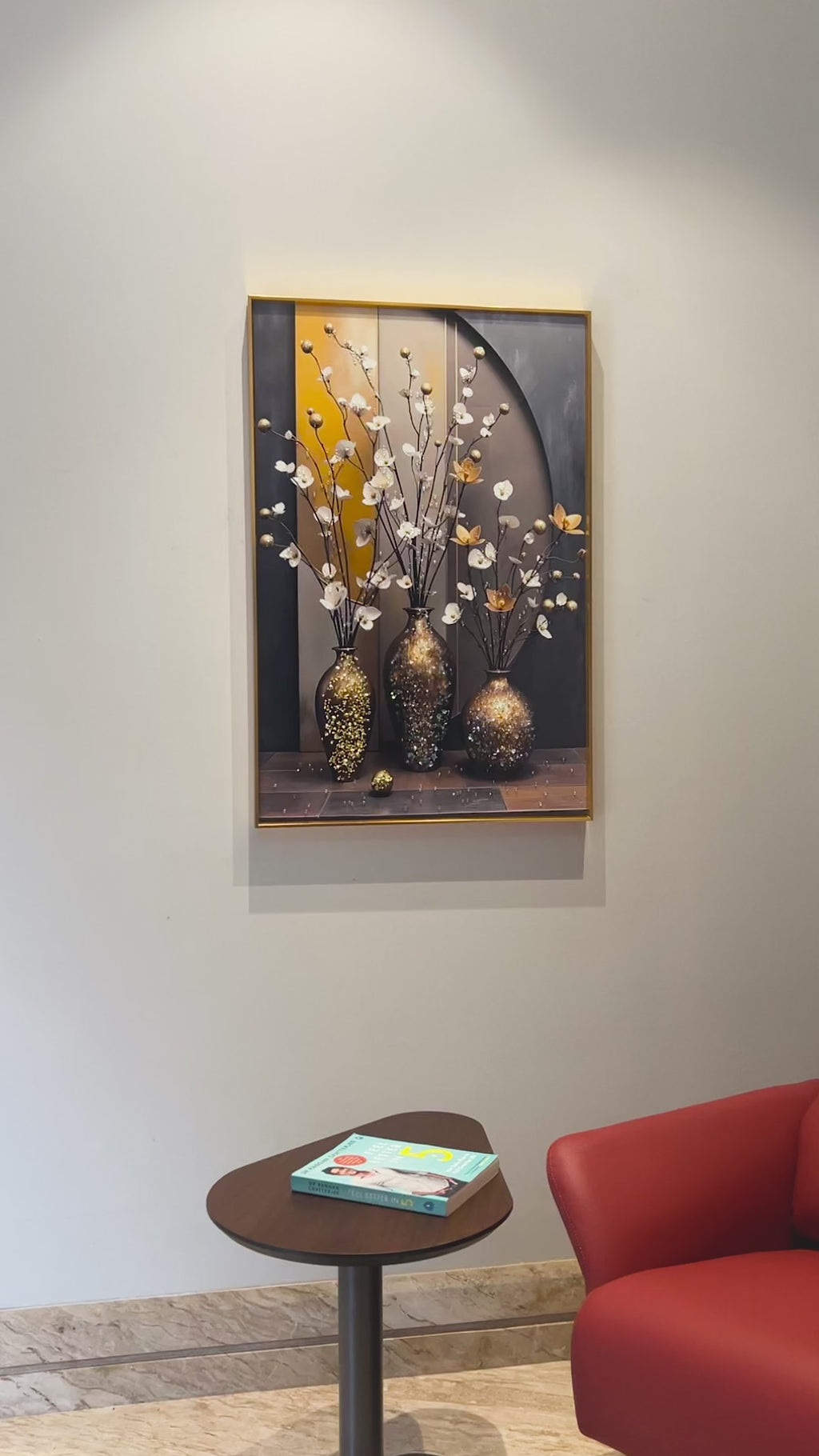 Opulent Vase Harmony Crystal Glass Decorative Wall painting Art
