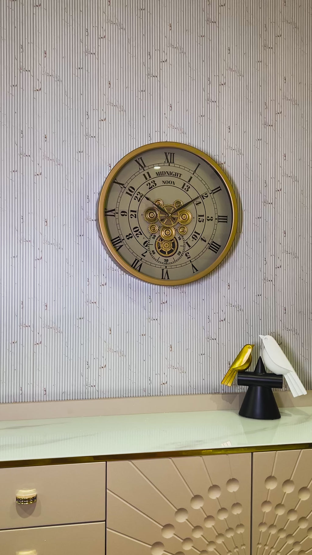 Mystic Motion Luxury Designer Watches Wall Clock For Living Room With Moving Gear Mechanism Buy Wall Clock Online - Medium (White) (Steel Body)
