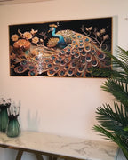 Azure Peacock Dreams Crystal Glass Modern Art Paintings & Wall Decoration items