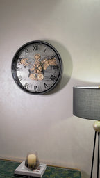 Moment Maker Luxury Designer Wall Clock With Moving Gear Mechanism Buy Wall Clock Online - Medium (Steel Body)