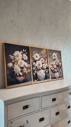 Garden Reverie Crystal Glass Art Wall Painting For Home Decor - Set Of 3