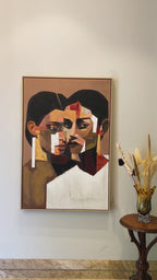 Dual Soul Fusion Hand painted Wall Art ( 47x31.5 Inches )